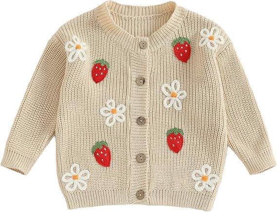 Toddler Baby Boy Girl Cardigan Sweater Long Button Knit Winter Sweatshirt Clothes Infant Fall Clothes Outfits 0-3T