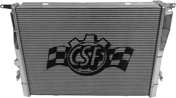 CSF Radiator, 23.625 in W x 18.062 in H x 1.25 in D, Single Pass, Driver Side Inlet, Passenger Side Outlet, Aluminum, Polished, Each