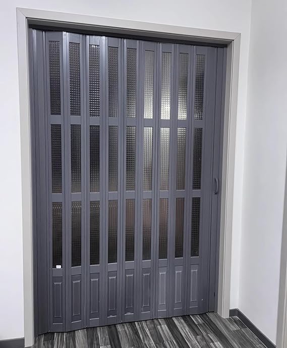 PVC Folding Sliding Door for Indoor Use - Customizable Acrylic Glass Door for Bedroom Kitchen & Balcony Spaces Modern Design & Easy Installation