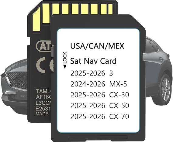 2025-2026 Latest Navigation SD Card - KR9D66EZ1B, Compatible with Mazda 2025 2026 CX-50/3/CX-30/CX-70, 2024-2026 MX-5, Mazda SD Navigation Card for USA Canada Mexico Offline Maps
