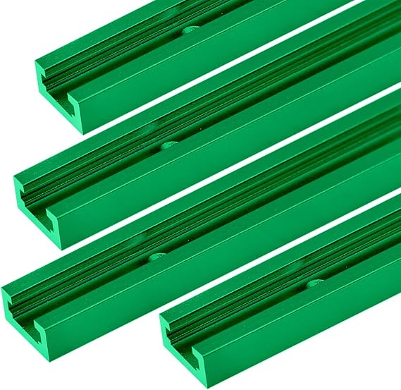 4Pack 30" T-Track for Woodworking Green Double-Cut