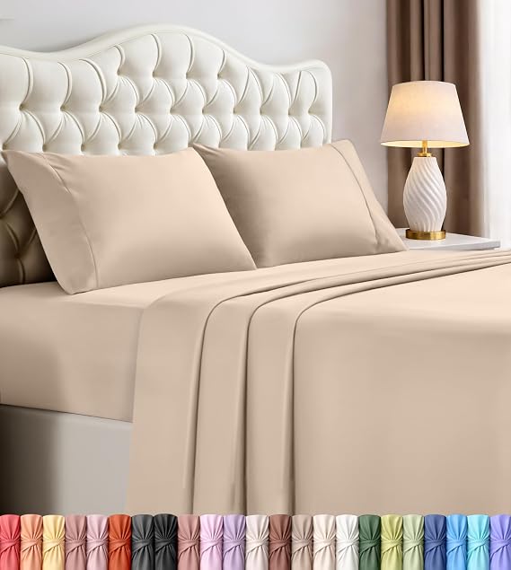 Utopia Bedding Full Bed Sheets Set - 4 Piece Bedding - Brushed Microfiber - Shrinkage and Fade Resistant - Easy Care (Full, Beige)