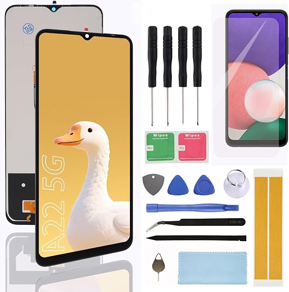 LCD Screen Replacement for Samsung Galaxy A22 5G SM-A226B SM-A226B/DSN Assembly LCD Display Touch Screen Digitizer with Repair Tools Adhesive