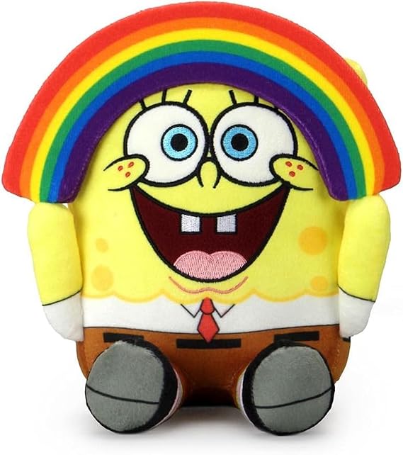 Kidrobot Spongebob Squarepants Rainbow Spongebob Phunny Plush, 8 Inches