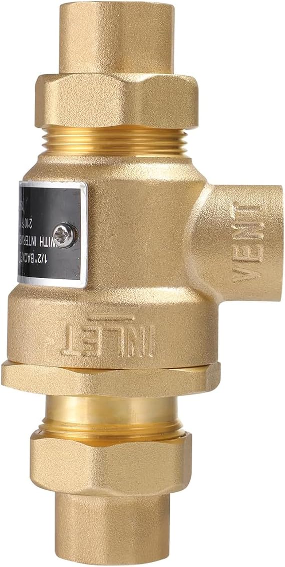 1/2" 9D-M3 Brass Backflow Preventer Dual Check Valve | 1/2 Inch Dual Check Valve with Intermediate Atmospheric Vent, 1/2 Back Flow Preventer Valve Female Union 190T012
