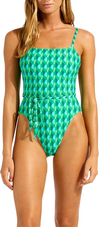 Seafolly Women's Reversible Squareneck Onepiece