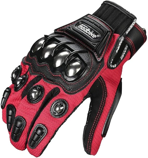 ILM Alloy Steel Touchscreen Motorcycle Powersports Racing Glove MB10C/10CL | Alloy Knuckle Protectors, Injection-Molded, Full Protection, U-Back, 3D Anti-Slip Palm, Touchscreen, Adjustable Cuff