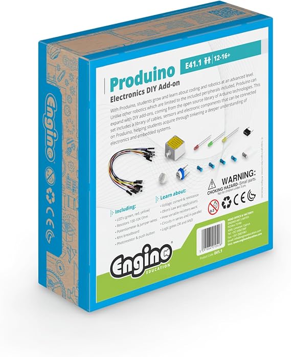 Engino Education | Add-on Electronics DIY for Produino (E40) Homeschooling and Classroom Kit for Ages 9+