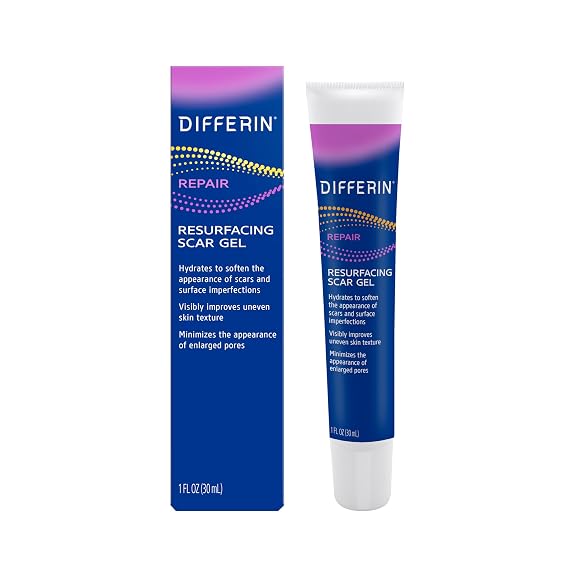 Differin Gel Acne Scar Spot Treatment for Face, Resurfacing Scar Gel, Gentle Skin Care for Acne Prone Sensitive Skin, 1 Oz (Packaging May Vary) | Acne Scar Removal Gel for Face, Fades Dark Spots, Gentle on Sensitive Skin, Dermatologist-Developed