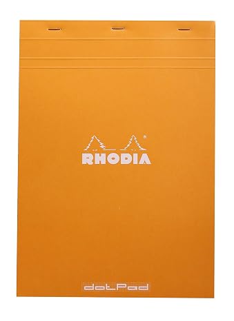 Rhodia Staplebound Notepad - Dot Grid 80 sheets - 8 1/4 x 11 3/4 - Orange Cover