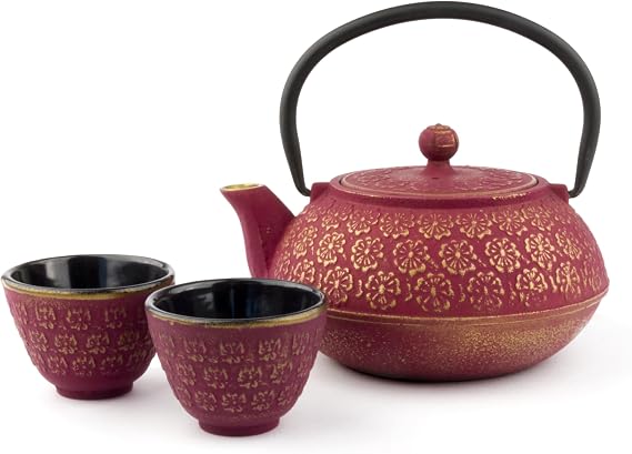 Bredemeijer Teapot with Infuser Shanghai 0.6 litres, 2 Cups - Pink/Gold