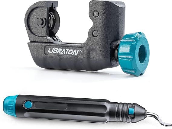 LIBRATON Mini Tube Cutter 4-28mm, Mini Pipe Cutter, Copper Cutter | Tubing Cutter, Tube Cutter for Copper Pipe for Pipes or Tube of Copper, Aluminum, Brass, PVC, with Deburring Tool