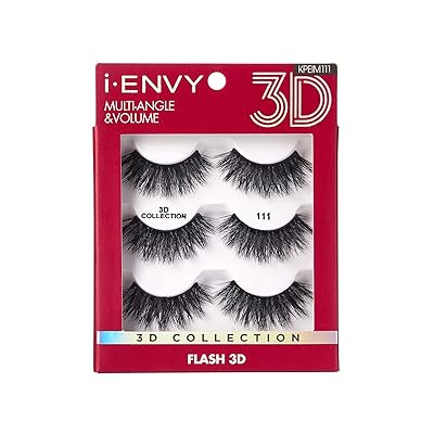 iEnvy False Eyelashes 3 Pairs Fluffy and Natural Multiangle and Volume Faux Mink Lashes 11