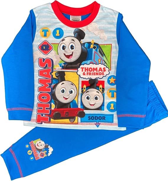 THOMAS & FRIENDS, Boys Thomas The Tank Engine Pyjamas, Blue, Age 18 Months - 5 Years