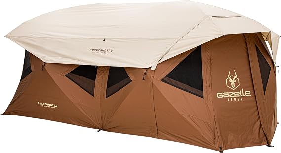Gazelle Backcountry T10 All-Season Shelter Quick Set-Up 10-Person Hub Shelter, Heavy-Duty Ripstop Fabric, HVAC Ports, Stove Jack & Vestibule Compatible, GBC100WN