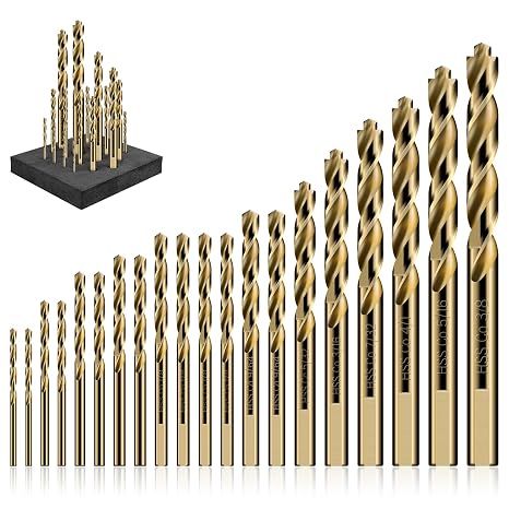 M35 Cobalt Drill Bit Set for Metal (1/16"3/8"), Includes Step Drill Bits for Enlarging Holes 20 PCS