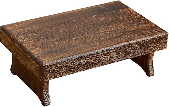 Wooden Foot Rest, Small Stool for Bed & Desk, Portable Plant Stand