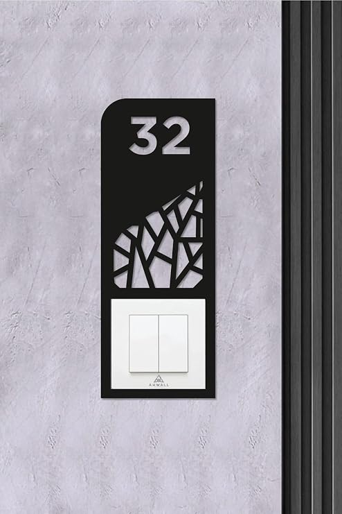 Dekoratif Daire Kapı Numarası Zil Priz Çerçevesi No: 32