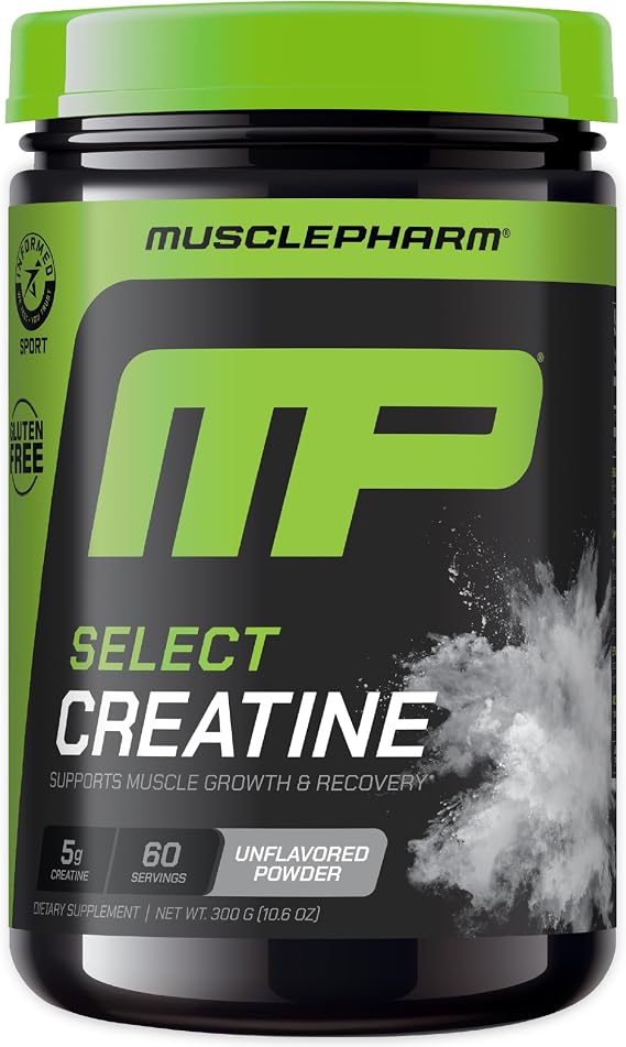 MusclePharm Creatine Monohydrate Powder Unflavored - 60 Servings | 100% Monohydrate Creatine, Workout Performance Support, Muscle Recovery Formula, Fitness Supplement