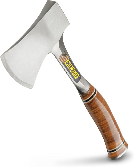 ESTWING 14" Sportsman's Axe, Estwing's World Famous, Durable | Made in USA, Outdoor Versatility, Genuine Leather Grip, Forged In One Piece, Heavy Duty Sheath