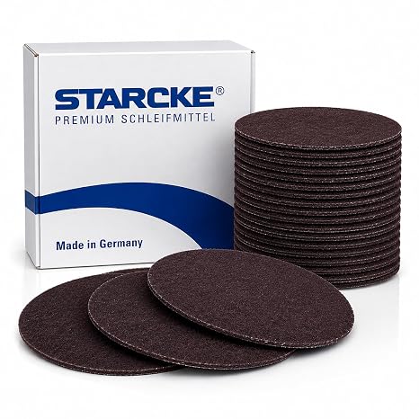6 inch Sanding Discs Round Sand Paper Discs, Non Woven Surface Conditioning Maroon, 25 Pack 320 Grit Orbital Sander Pads for Dry Sanding Countertops, Auto Body, Marine, Paint, Plastics & Fiber Glass