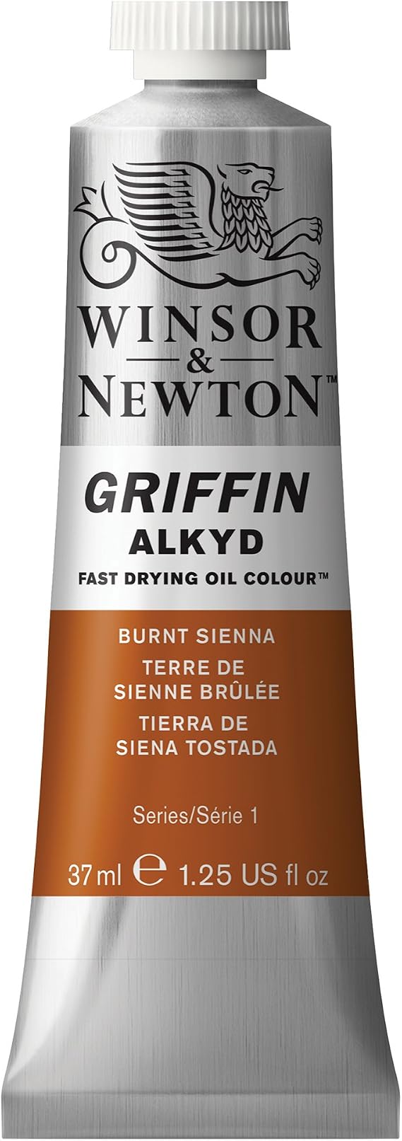 Winsor & Newton Griffin Alkyd Fast Drying Oil Paint, 37ml (1.25-oz) tube, Burnt Sienna