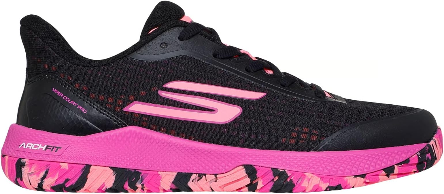 Skechers Viper Court Pro Pickleball Sneaker Women's Black/Hot Pink 28.0 cm