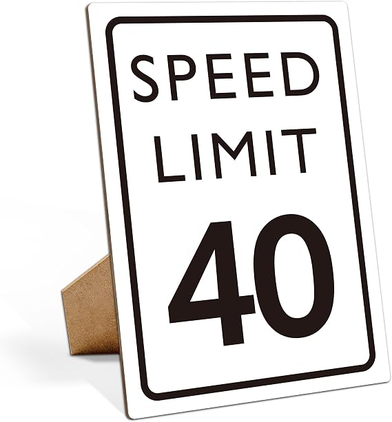 Race Car Birthday Decor, Speed Limit Sign, Fast Forty, 40th Birthday Decorations, 811 Wooden Play Sign with Stand, Let's Go Racing Party Supplies for Men Race Fans