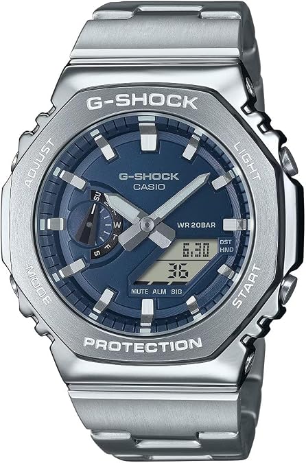 G-Shock Casio G-Steel GM2110D Analog-Digital Navy Blue Dial Stainless Steel Watch 43mm - GM2110D-2B