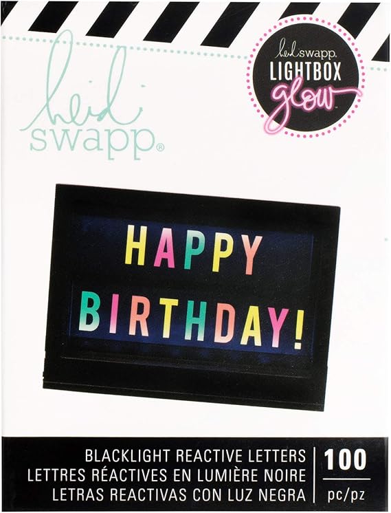 Heidi Swapp 314010 Pack Lightbox-Glow Mega (100 Pieces), Multi Alphabet & Symbols