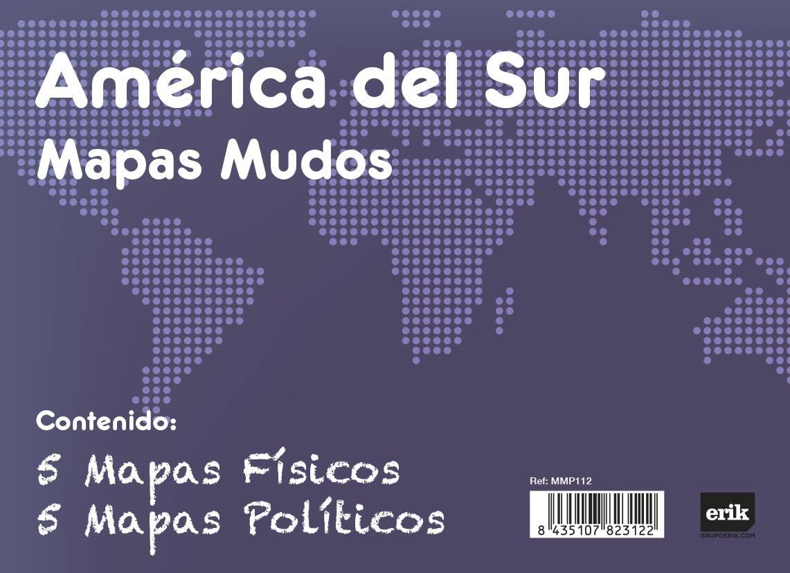 Grupo Erik Editores – 10 Pack World Maps, 32.4 x 22.5 cm English Language not  Physical and Political Map of South America 32.4 x 22.5 cm