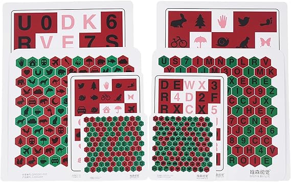 8Pcs Anti-Suppression Letter VT Chart Trainer Vision Training Tools for Child Amblyopia Myopia
