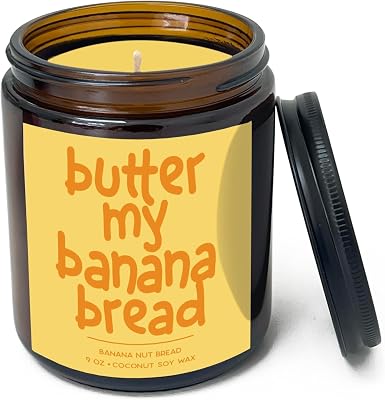 Simply Soson 9oz Banana Nut Bread Scented Candle, Fall Candles, Banana Nut Scent, Aromatherapy Candles, Gifts for Women, Perfect Home Decor Gifts for Autumn, Holiday, Christmas, Winter