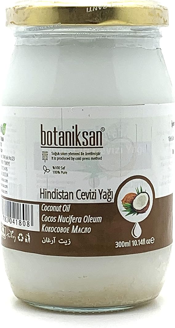 Botaniksan Hindistan Cevizi Yağı 300gr Soğuk Sıkım, Saf, Doğal, Katkısız