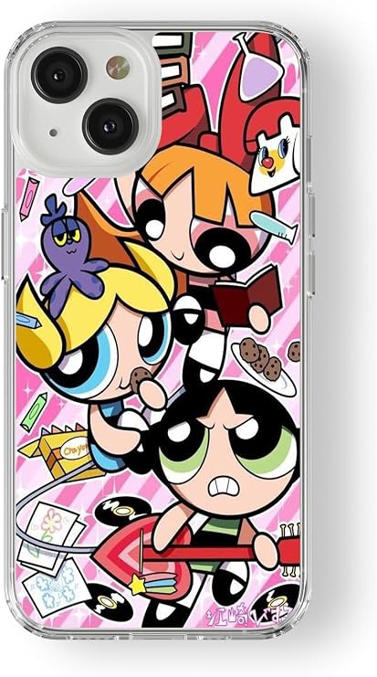 Multitronic iPhone 13 Uyumlu Powerpuff Girls Tasarım Baskılı Şeffaf Kılıf, space13i453