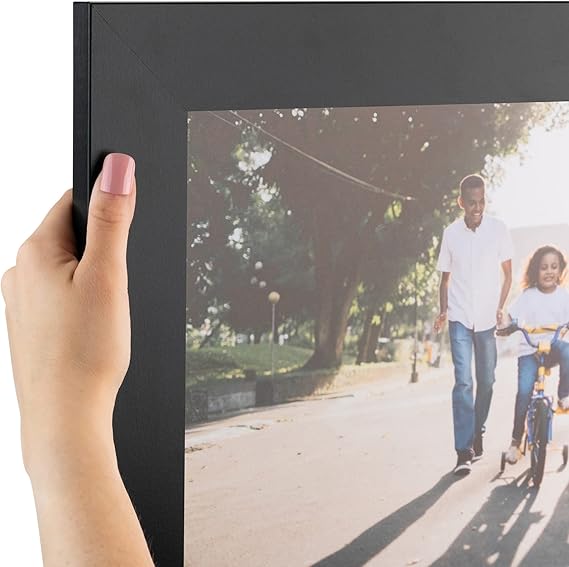 ArtToFrames 12x12 Inch Black Picture Frame, This 2" Custom Poster Frame is Satin Black, for Your Art or Photos -  with Regular Glass, WOMFRBW74079-12x12