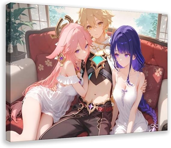 AI Japanese Anime, AI Sexy Girl, AI Anime Drawing64 Canvas Poster Wall Art Decor Print Picture Paintings for Living Room Bedroom Decoration Frame: 12x18inch(30x45cm)
