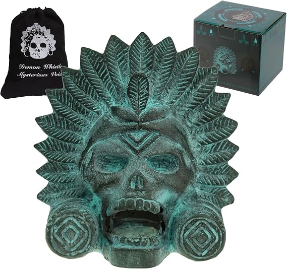 OW Aztec Death Whistle - Produces Loud Human-like Screams at high Decibels, 126+ Decibels Loud,Self Defense Whistle, Great Gift Idea (Ancient Bronze)
