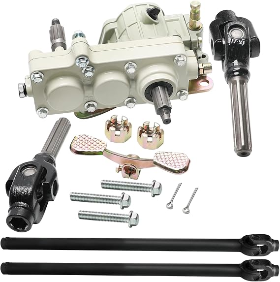 ATV Reverse Gear Box Assembly Transmission & Drive Shaft for 4 Wheel Drive 150cc 200cc 250cc 300cc GY6 Engine ATV UTV Quad Go Kart Buggy 4 Wheelers Golf Cart (2pcs 425mm drive shaft)