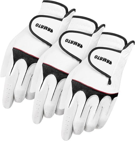 yamato Golf Gloves Men 3 Pack for Golfer (Worn On Left/Right Hand) Golf Glove Breathable Comfotable Fit