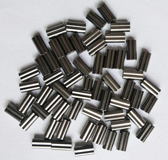 100pcs Double Barrel Copper Crimp Sleeves Fishing Line Connectors 6 Sizes