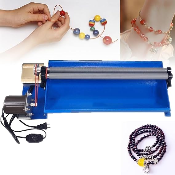 Automatic Beading Machine,Multifunctional Bead String Machine,3-25mm Electric Jade Stringing Machine, Adjustable Wheel Width Speed,for Necklaces