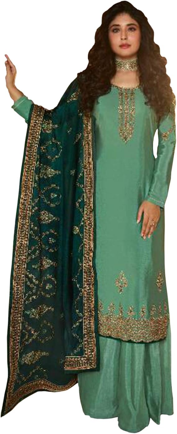 South Asian Wear Stitched Embroidered Salwar Kameez Plazzo Suit Ethnic Wear Indian Pakistani Dresses