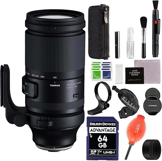 Tamron 150-500mm f/5-6.7 Di III VXD Lens for FUJIFILM X with Advanced Accessory and Travel Bundle | Manufacturer | AFA057F-700 | Tamron 150-500mm FUJIFILM X
