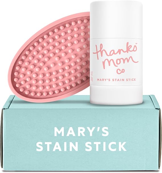 Marys Non Toxic Stain Remover Stain Stick with Scrub Base, Natural Refillable Laundry Stain Remover, Baby Stain Remover, Works on Blood, Grass, Food, Ink & Markers