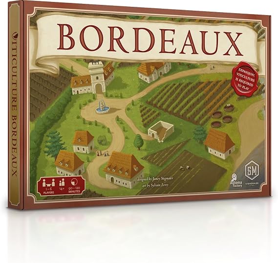 Stonemaier Games: Viticulture: Bordeaux Expansion by Jamey Stegmaier | Add to Viticulture (Base Game) | A New Board Featuring Updated Graphics, Layout, and New Mechanism | 1-6 Players, 90 Mins