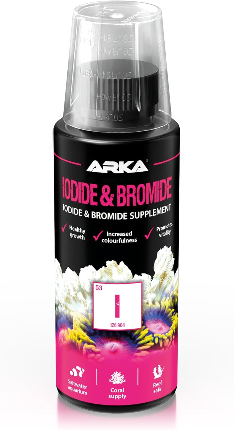 ARKA - Iodide & Bromide - Iodine and Bromide Additive in Premium Quality for Every Sea Water Aquarium, Very Yield, 118 ml