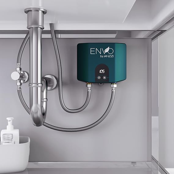 ANZZI Envo Electric Tankless Water Heater 6 KW At 240 Volts, Small Enough | Saves Energy By Heating Only When You Need It, No Preheating Necessary, Compact, Tankless Design Fits In Tight Spaces