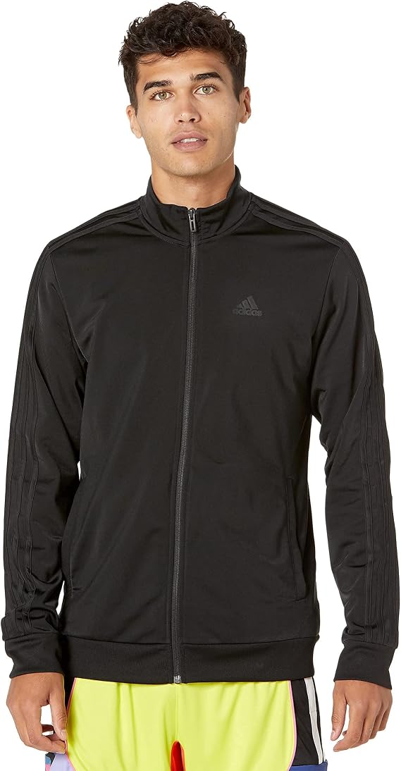 adidas Mens Essentials Warm-Up 3-Stripes Athletic Outerwear Casual - Black