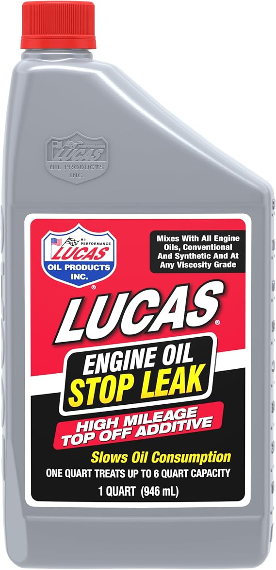 Lucas Oil 11100 Engine Oil Stop Leak - Top Off Additive - 1 Quart